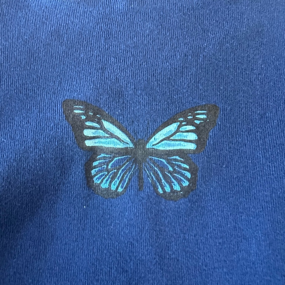 Urban Outfitters women’s long sleeve crop top with butterfly design. Size M - Picture 2 of 9